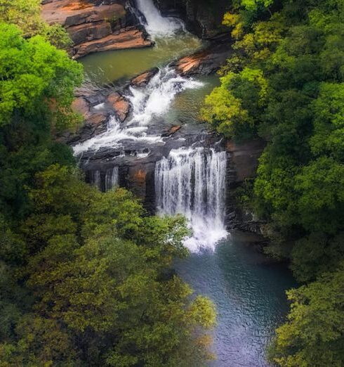 Breaks - Waterfall Breaks on River in Forest