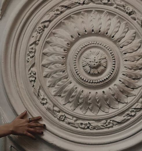 Relief - White Paneled Door With Carvings