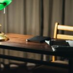 Organizer - Table with lamp and documents