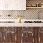 Kitchen - Four Gray Bar Stools in Front of Kitchen Countertop