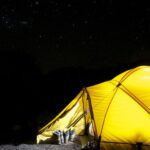 Tent - Yellow Tent Under Starry Night