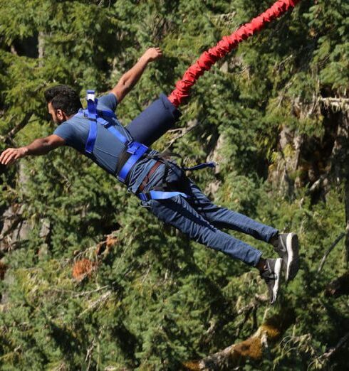 Bungee Jumping - Photo of Man Jumping