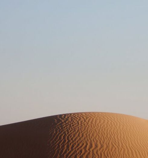 Desert - Brown Sand Dunes Under White Sky