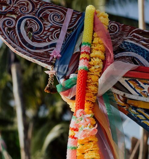 Maritime Traditions - Decoration on Boat on a Tropical Beach