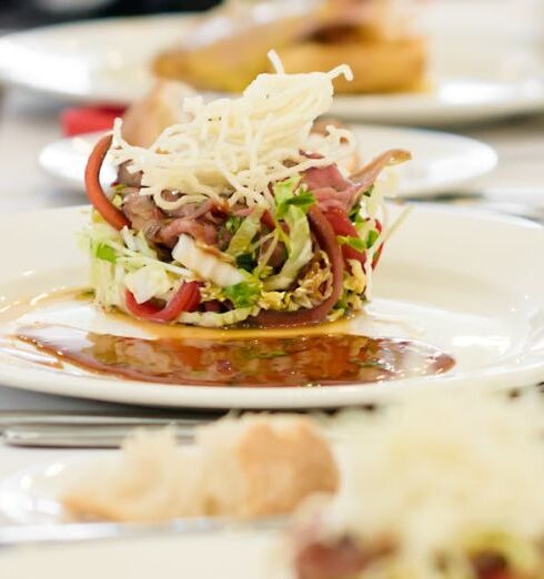 Fine Dining - Clear Glass Plates With Vegetable Dish