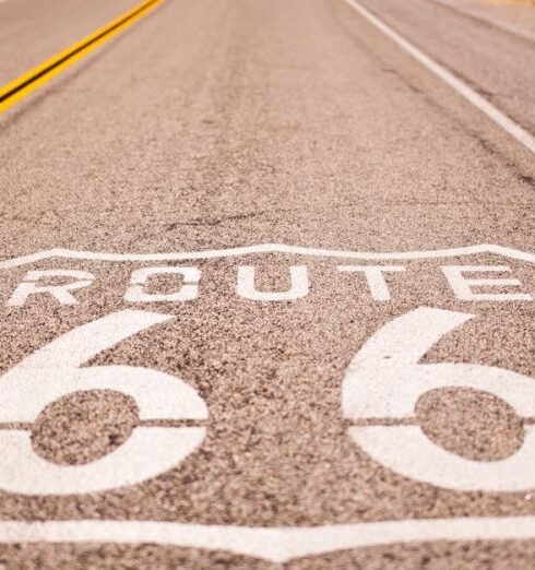 Route 66 - Route 66 Printed on Road