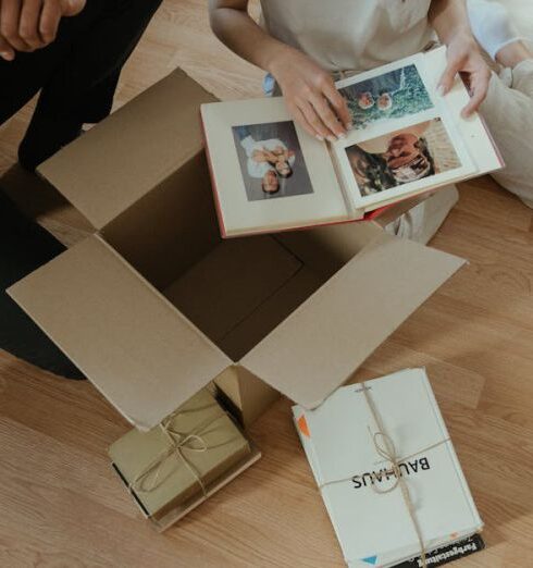 Belongings - White Card on Brown Wooden Table