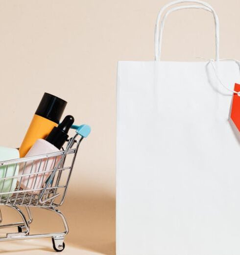 Affordable - Shopping Cart Next to a Shopping Bag