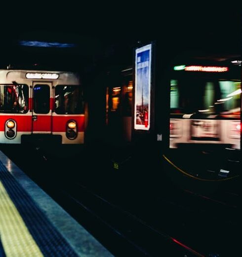 Daily Travel - White and Red Train in Underground