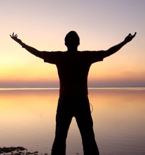 Solo - Silhouette of Man Standing Beside Ocean during Sunset