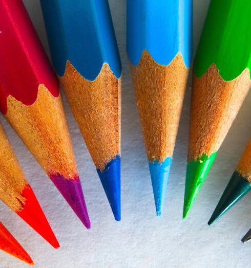 Tips - Green Red Yellow Colored Pencil