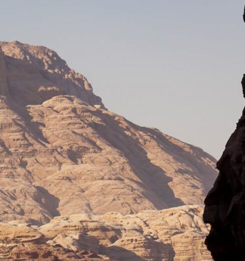 Scenic Trails - A beautiful canyon in Wadi Rum Protected Area in Jordan. Because this desert is so unique it is marked as a Unesco World Heritage Site.