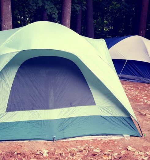 Tents - White Green and Black Outdoor Tent