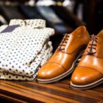 Shoes - Pair of Brown Leather Casual Shoes on Table