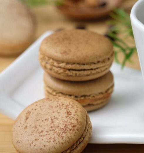 Snacks - Three Cookies Beside Cup of Coffee