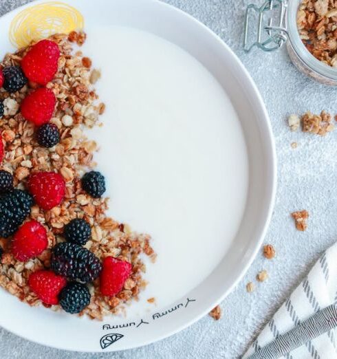 Healthy Eating - Red and Black Berries on White Ceramic Plate