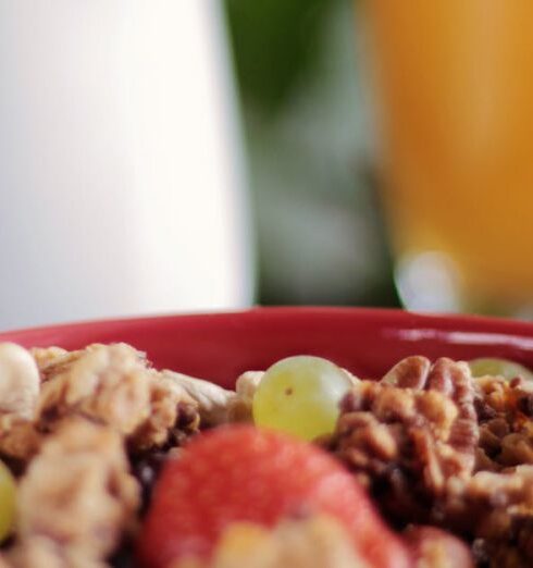 Muesli - Red Ceramic Bowl