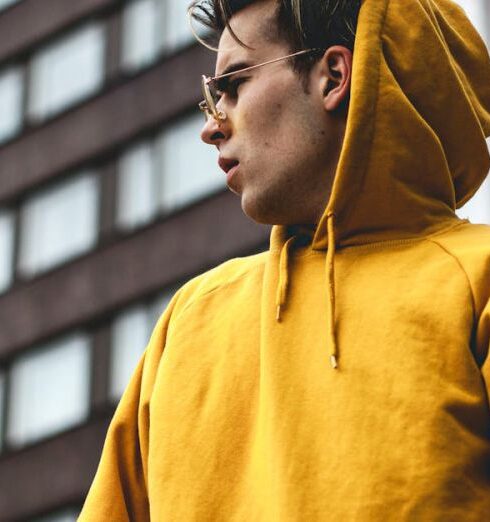 Hoodies - Photography of Guy Wearing Yellow Hoodie