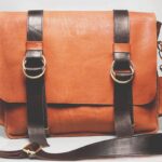 Bag - Orange and Black Leather Satchel Bag