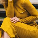 Outfit - Women's Yellow Long-sleeved Dress