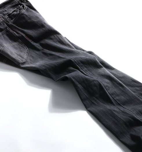 Pants - Black Denim Jeans on White Panel