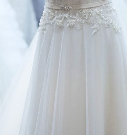 Dress - White Floral Sleeveless Wedding Gown