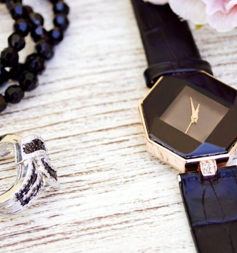 Accessories - Black and Gold-colored Analog Watch With Leather Strap