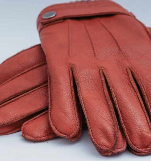 Gloves - Pair of Brown Leather Gloves Illustration