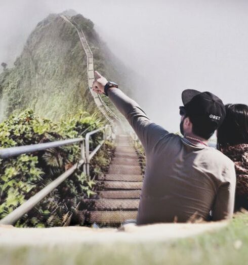 Look - Photography of Couple Sitting on Green Grass Near Bridge