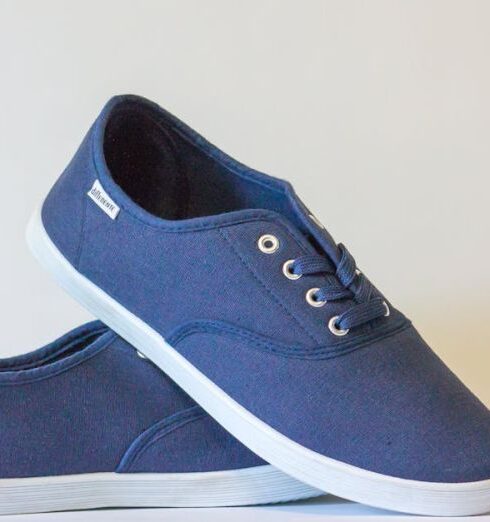 Footwear - Pair of Blue Lace-up Sneakers