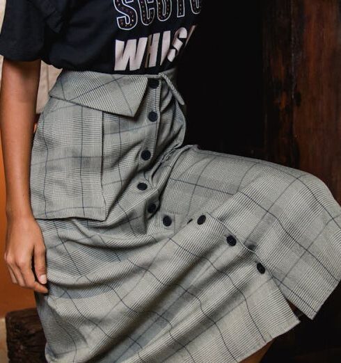 Skirt - Photo of Woman Wearing Plaid Skirt