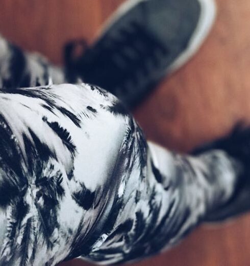 Leggings - Focus Photography of Gray and Black Floral Pants