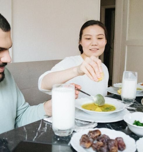 Meals - Mother, Father and Son Eating