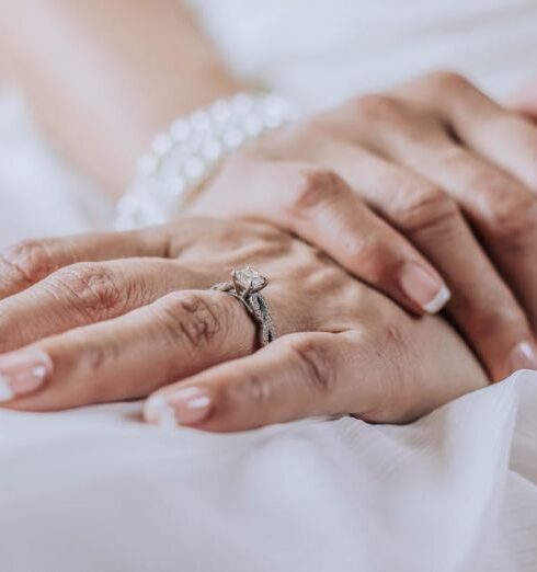 Jewelry - Diamond Ring on a Bride's Hand