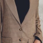 Blazer - Woman in Brown and White Checkered Blazer