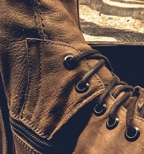 Boots - Unpaired Brown Leather Boot