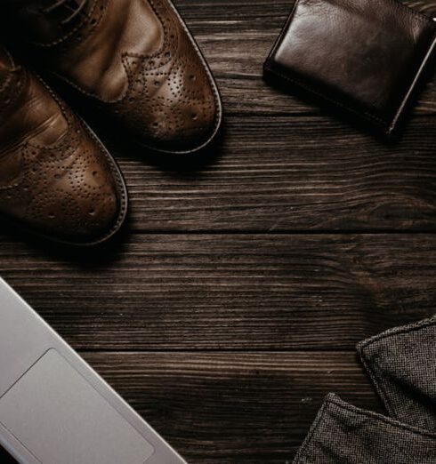 Loafers - Black Leather Shoes Beside Macbook Pro