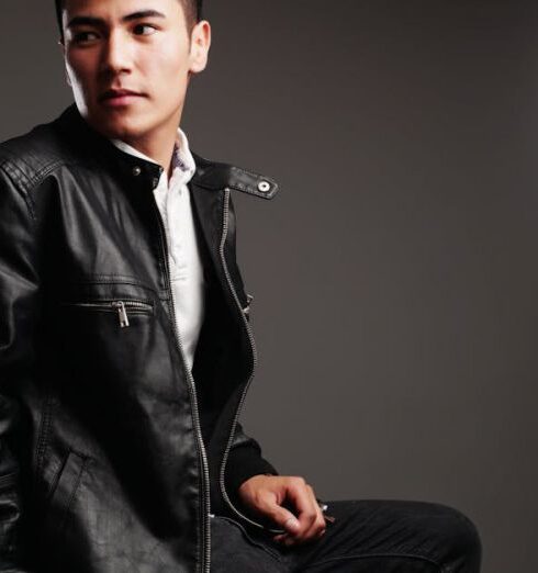 Jacket - Man in Black Leather Full-zip Jacket