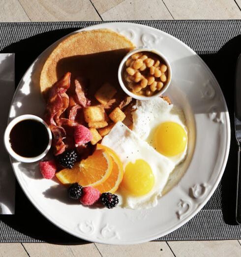 Breakfast - Food Gourmet on Top of Brown Table