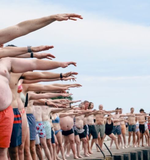 Swimsuits - Swimmers Lined up