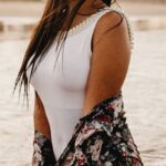 Swimwear - Woman Wearing Flower Crown and White Swimsuit