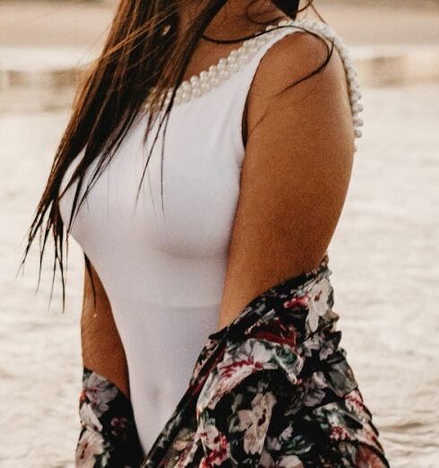 Swimwear - Woman Wearing Flower Crown and White Swimsuit