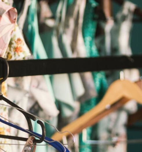 Dress - Clothes Hanger Hanged on Clothes Rack