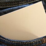 Jeans - White Card on Gray Denim Pants Pouch