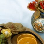 Healthy Eating - A tray with fruit and flowers on it