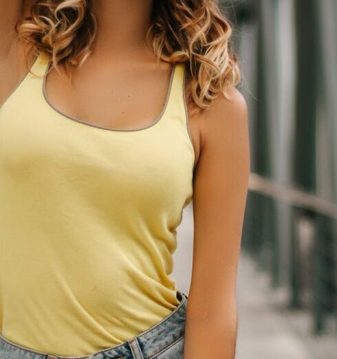 Jeans - Woman Wearing Yellow Tank Top