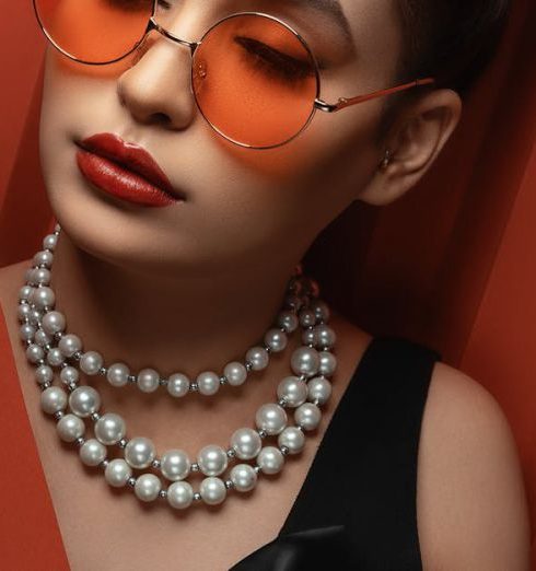 Luxury Fashion - Woman in Sunglasses With Beaded Necklace