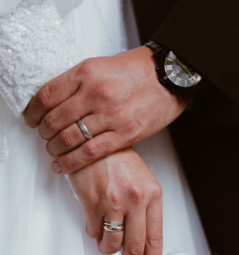 Formal Wear - Close up of Newlyweds Standing Together