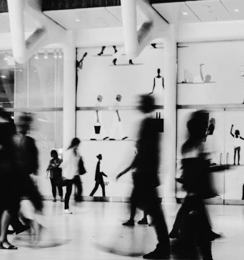 Fashion Stores - Blurred Motion of People Inside a Shopping Mall