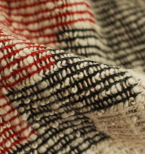 Rugs - White, Black, and Red Textile